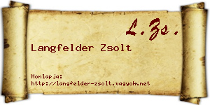 Langfelder Zsolt névjegykártya